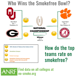 graphic showing smokefree bowl games
