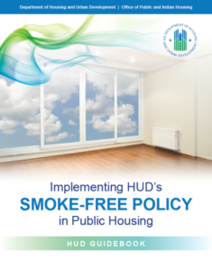 Cover of HUD's guide to implementing a smokefree public housing policy