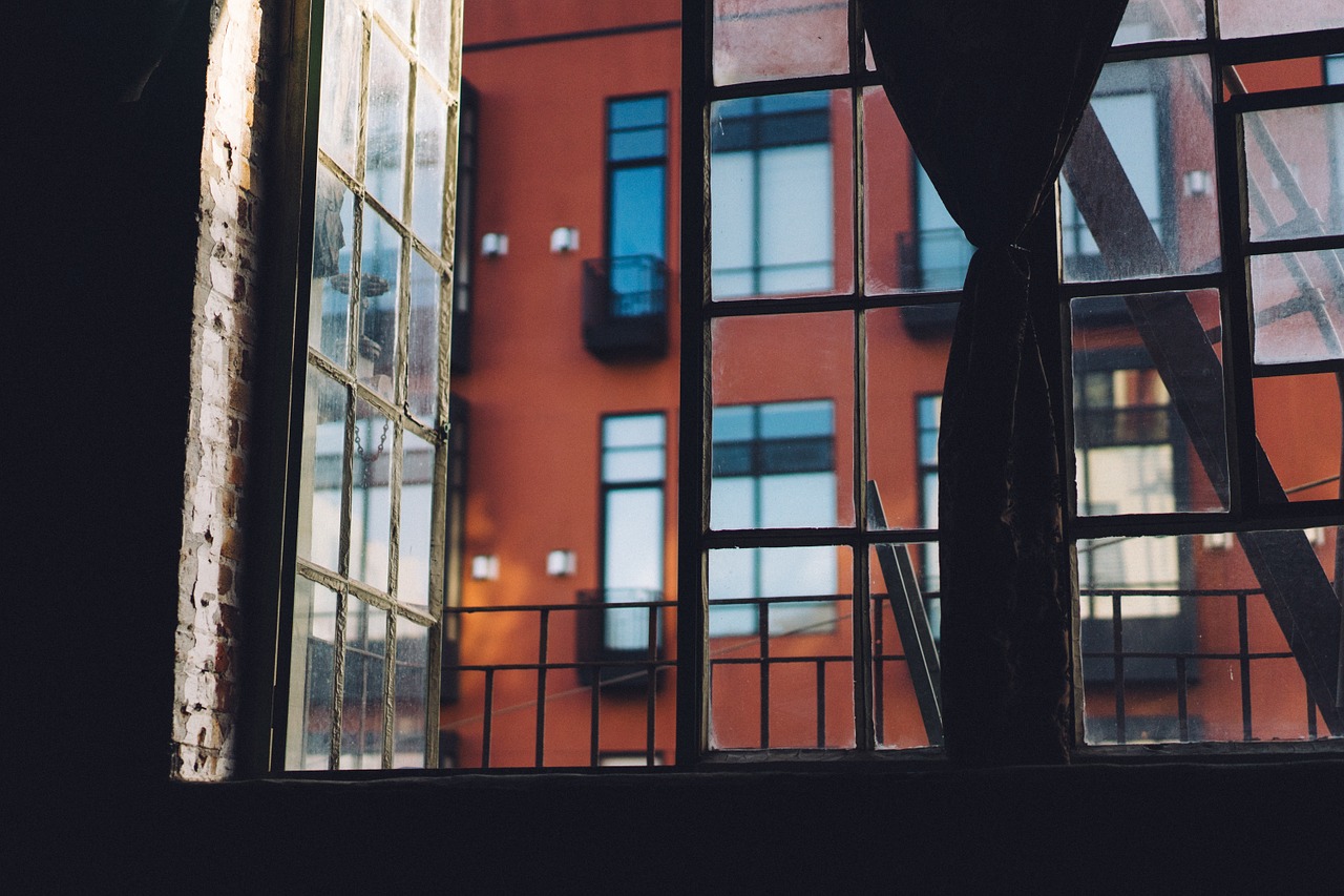 Photo of an open apartment window
