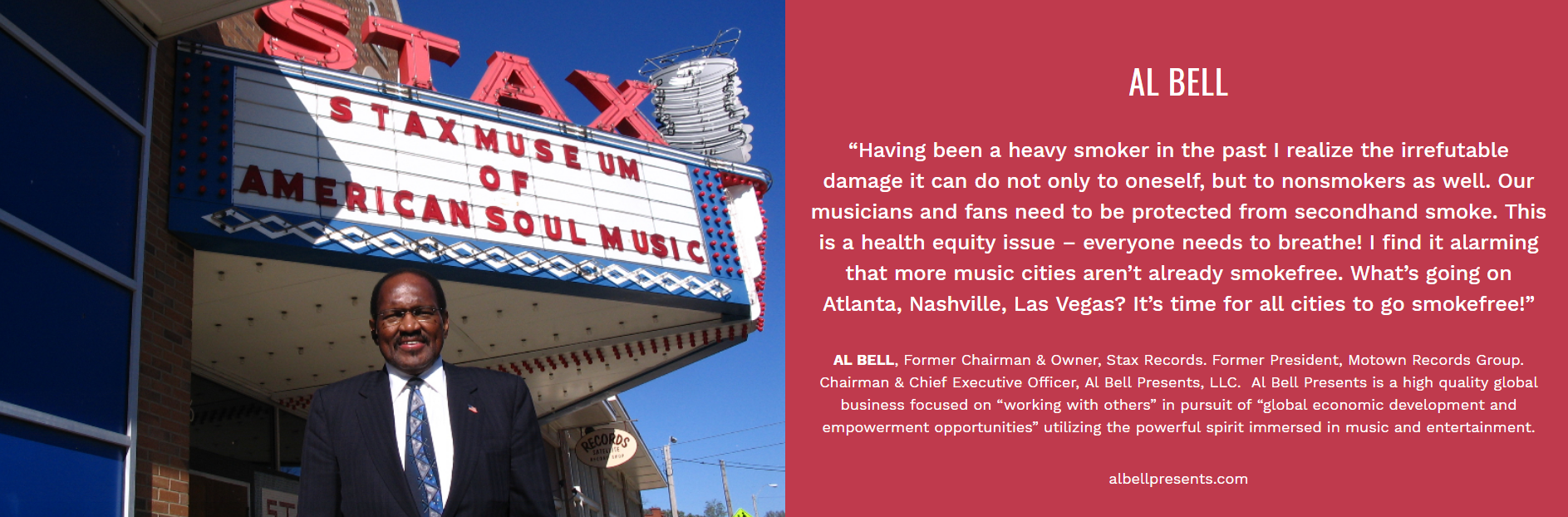 Al Bell of Stax Supports Smokefree Music Cities