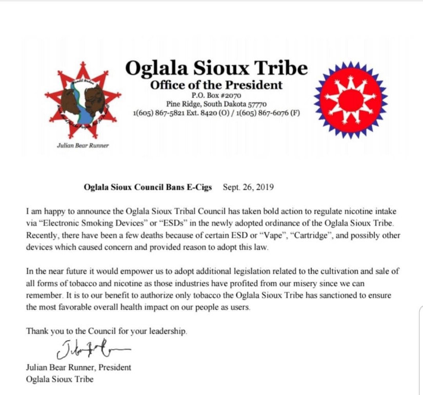 Congratulations to the Oglala Sioux!