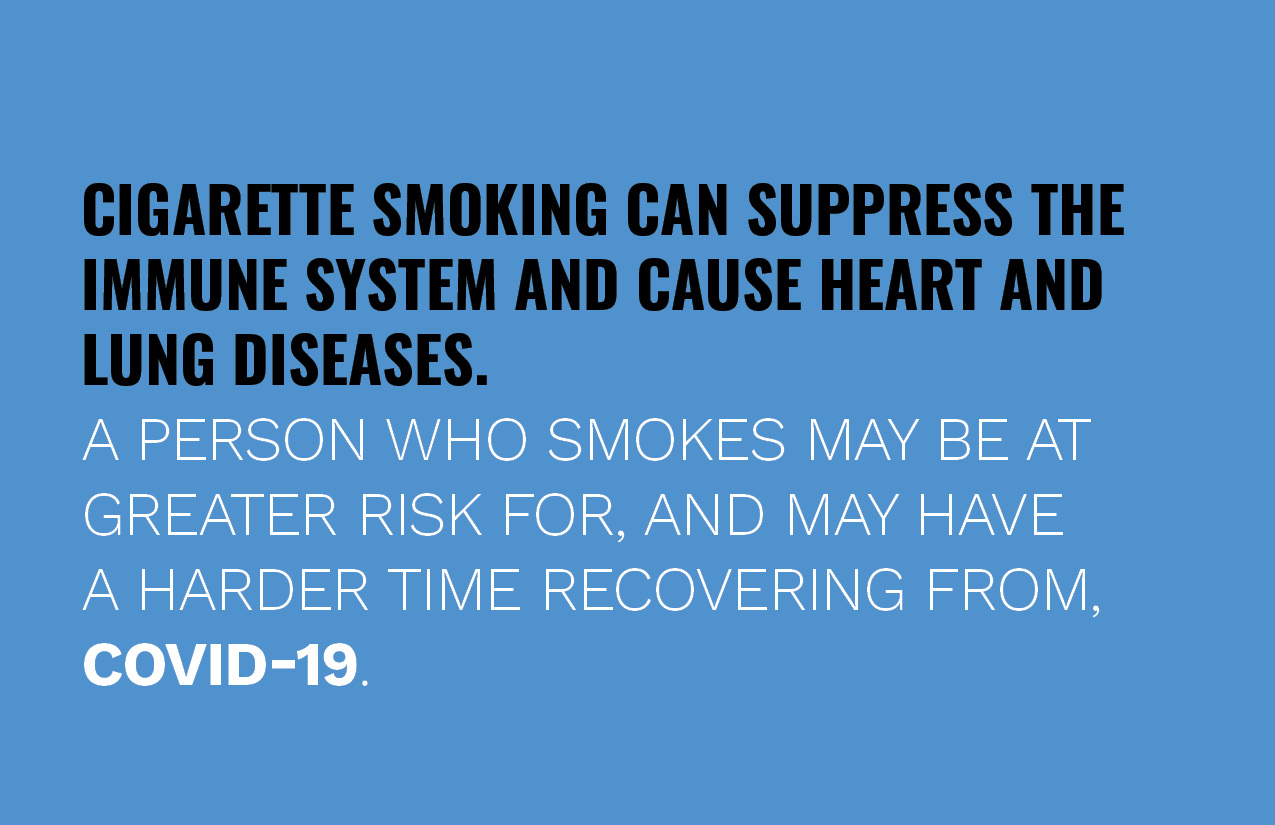 smoking suppresses the immune system and causes heart and lung diseases