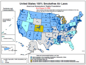 US map of smokefree laws