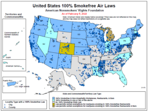 US smokefree laws map