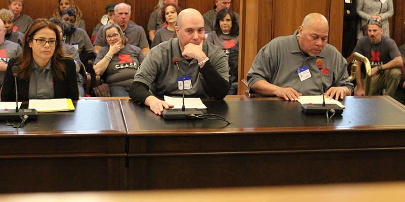 Members of CEASE testify in support of legislation to close the casino smoking loophole.