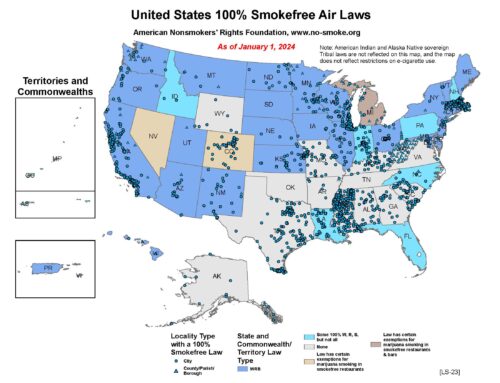 SMOKEFREE LISTS AND MAPS– January 16, 2024