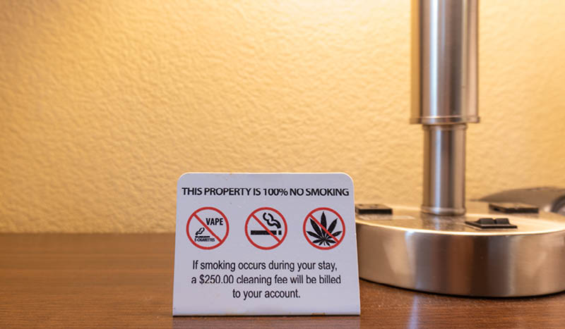 new CA law - no smoking in hotel rooms