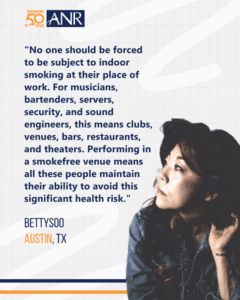 #BettySoo #ANR50 50 Stories for 50 years celebrating 50 years of smokefree work